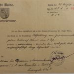 Erlaubnis der Stadt Mainz zur Abhaltung von Zusammenkünften, 29.08.1919 Erlaubnis der Stadt Mainz zur Abhaltung von Zusammenkünften, 29.08.1919, Cyperus Archiv